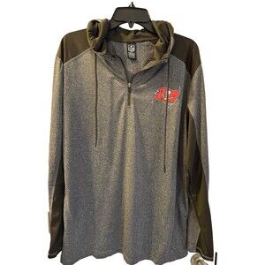 Tampa Bay Buccaneers NFL Hoodie Mens L 1/4 Zip Pullover Long Sleeve EUC